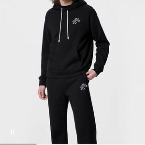 Louis Vuitton Black Hoodie with White Drawstrings with matching sweats